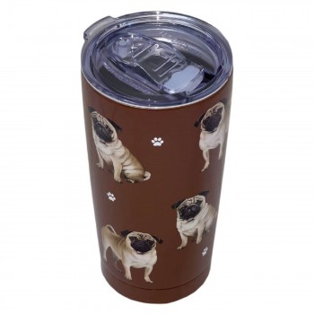 Mops Geschenke kaufen, Geschenke für Mops Besitzer kaufen, Mops Becher kaufen, Hunde Thermobecher Hundebild